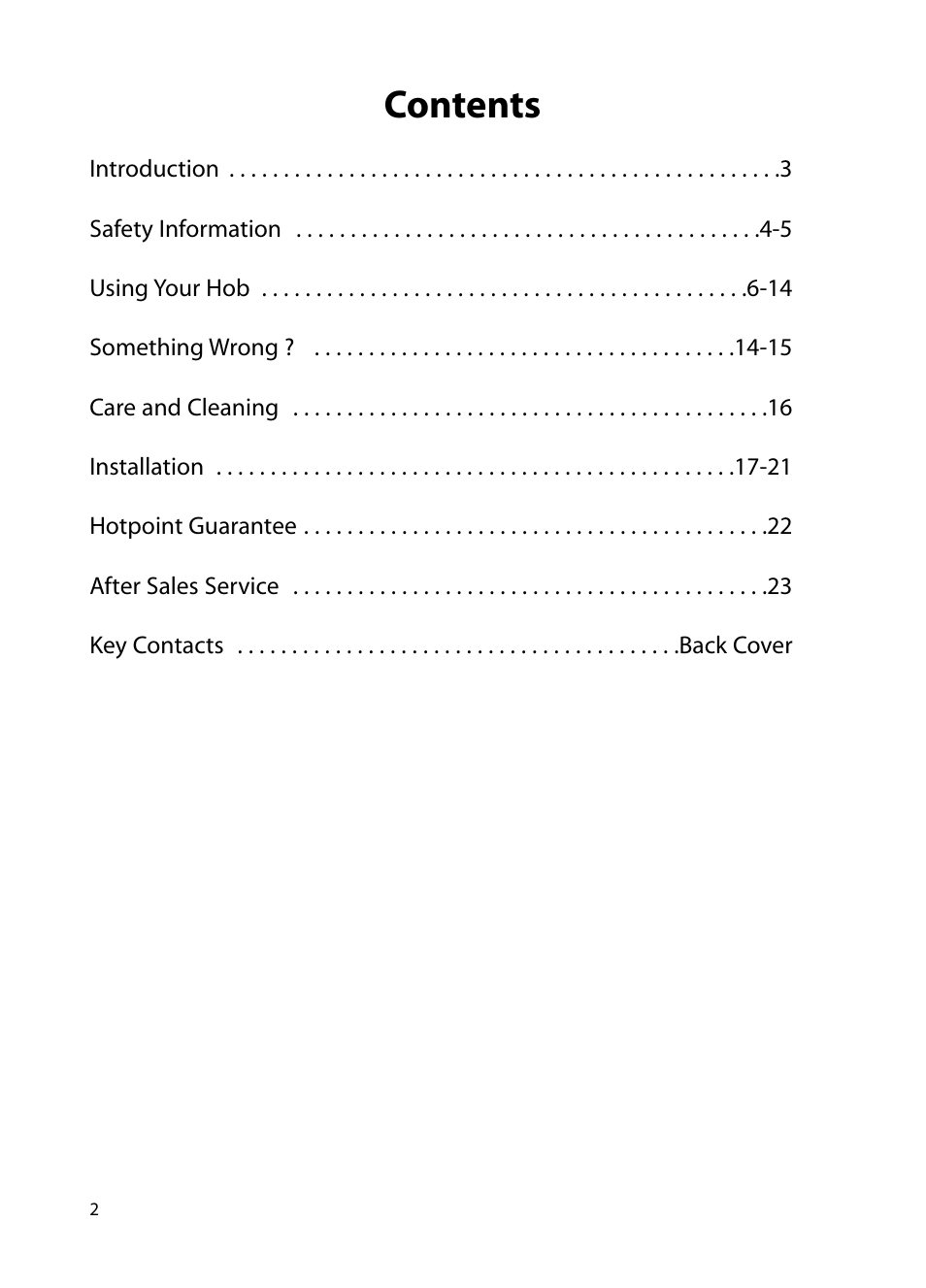 Hotpoint BE72 User Manual | Page 2 / 24