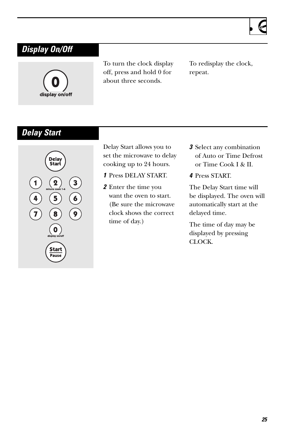 Display on/off, Delay start | Hotpoint RVM1435 User Manual | Page 25 / 80