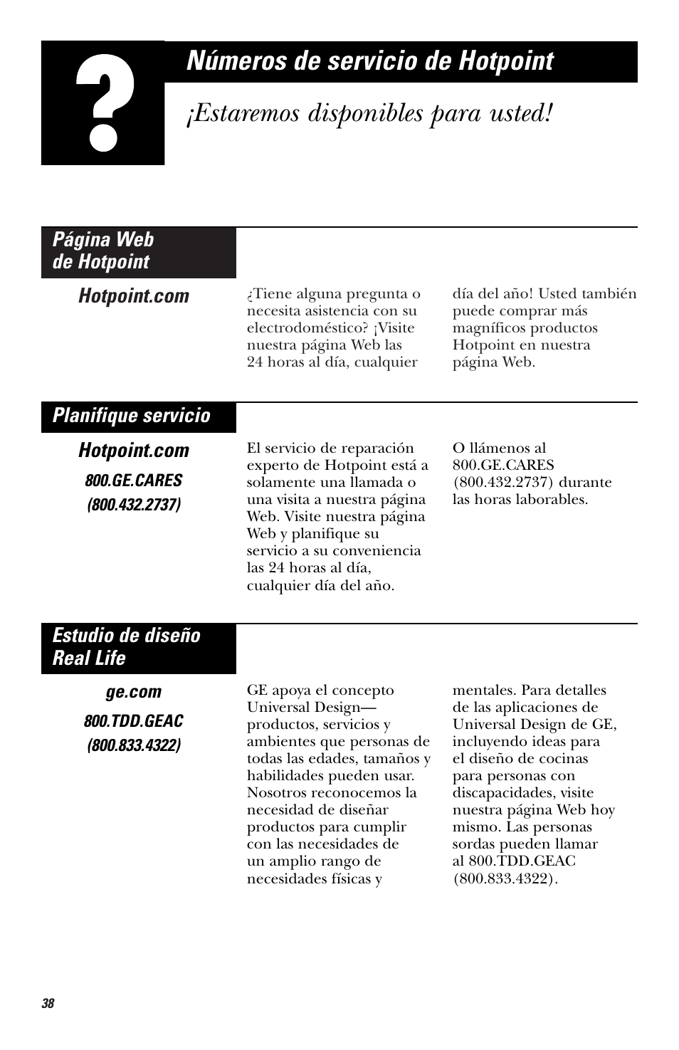 Números de servicio de hotpoint | Hotpoint RVM1435 User Manual | Page 78 / 80