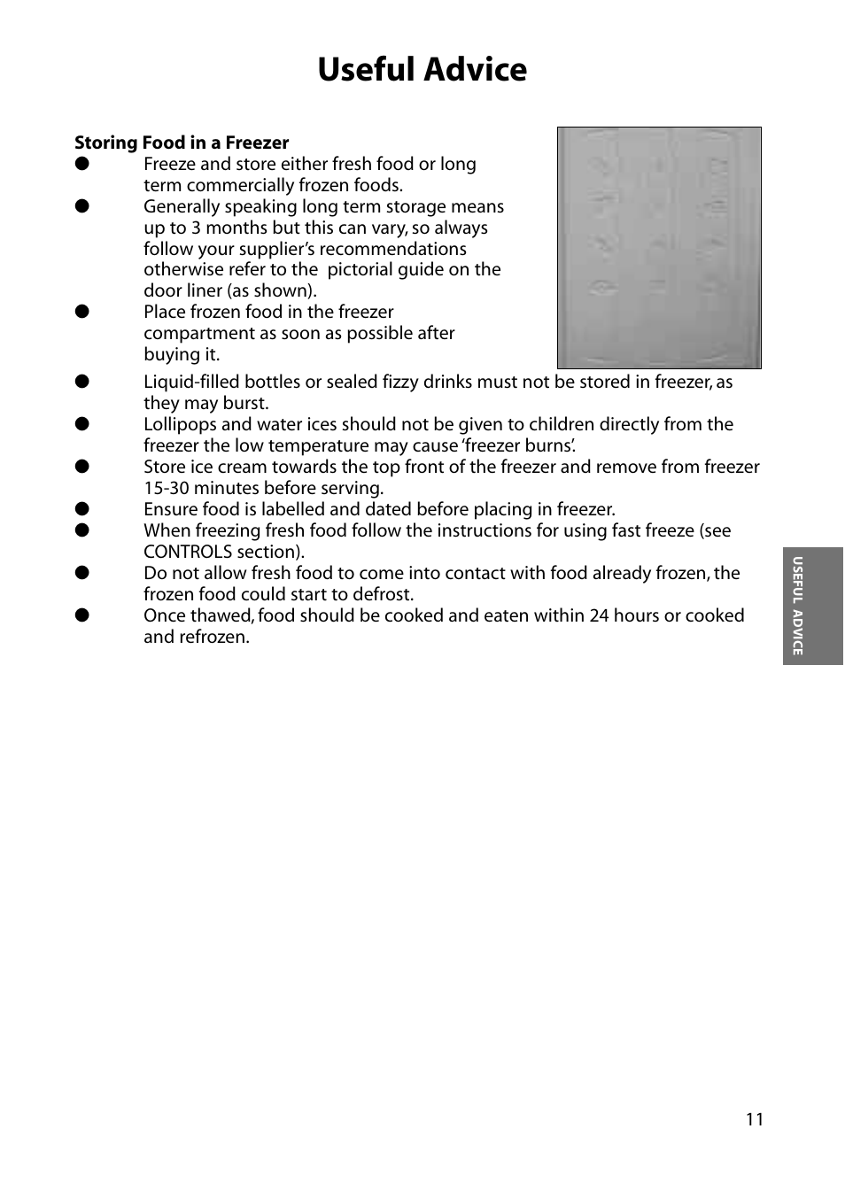 Useful advice | Hotpoint FZA81 User Manual | Page 11 / 20