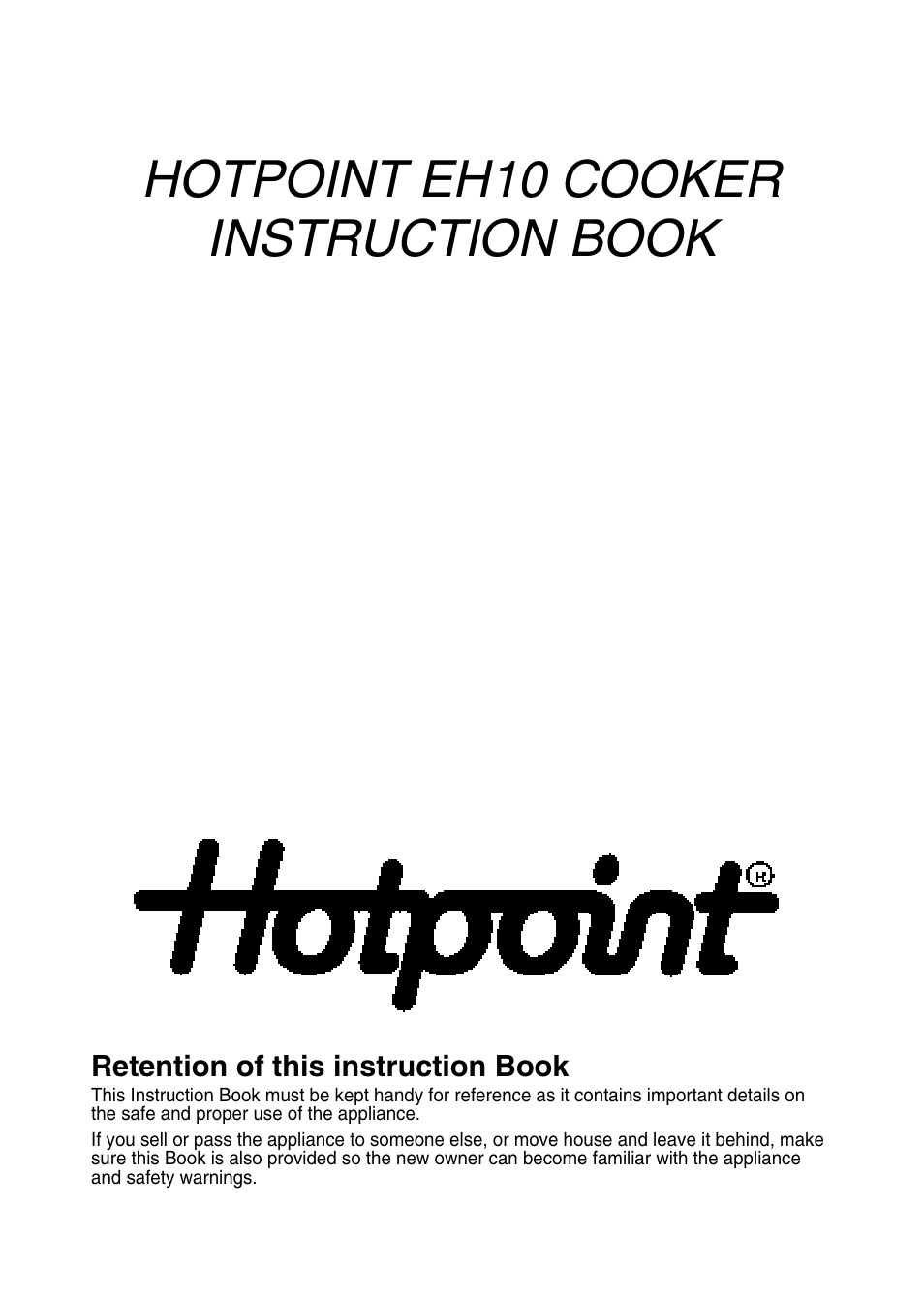 Hotpoint EH10 User Manual | 24 pages