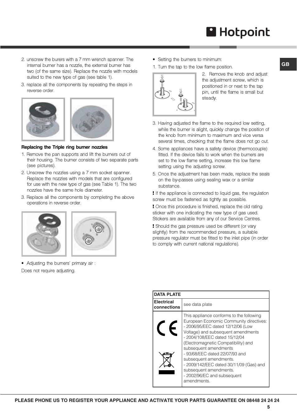 Hotpoint Gas Hob GC640IX User Manual | Page 5 / 16