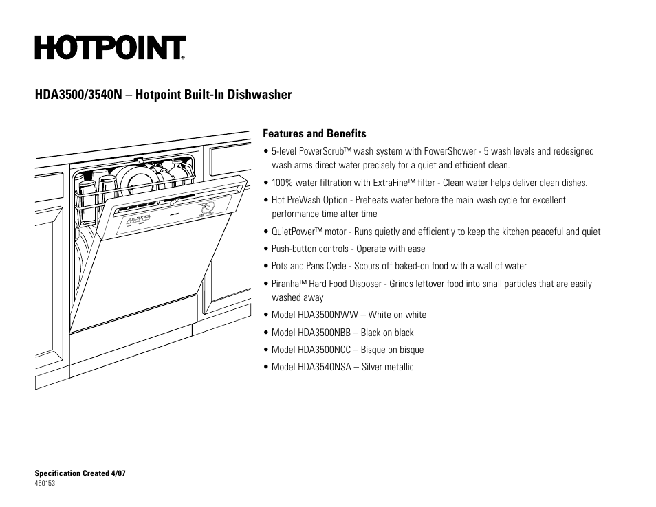 Hotpoint HDA3540nSA User Manual | Page 2 / 2