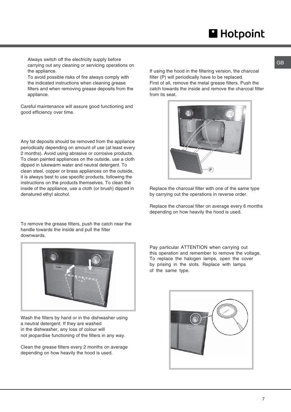 Maintenance | Hotpoint HD 93 X User Manual | Page 7 / 8