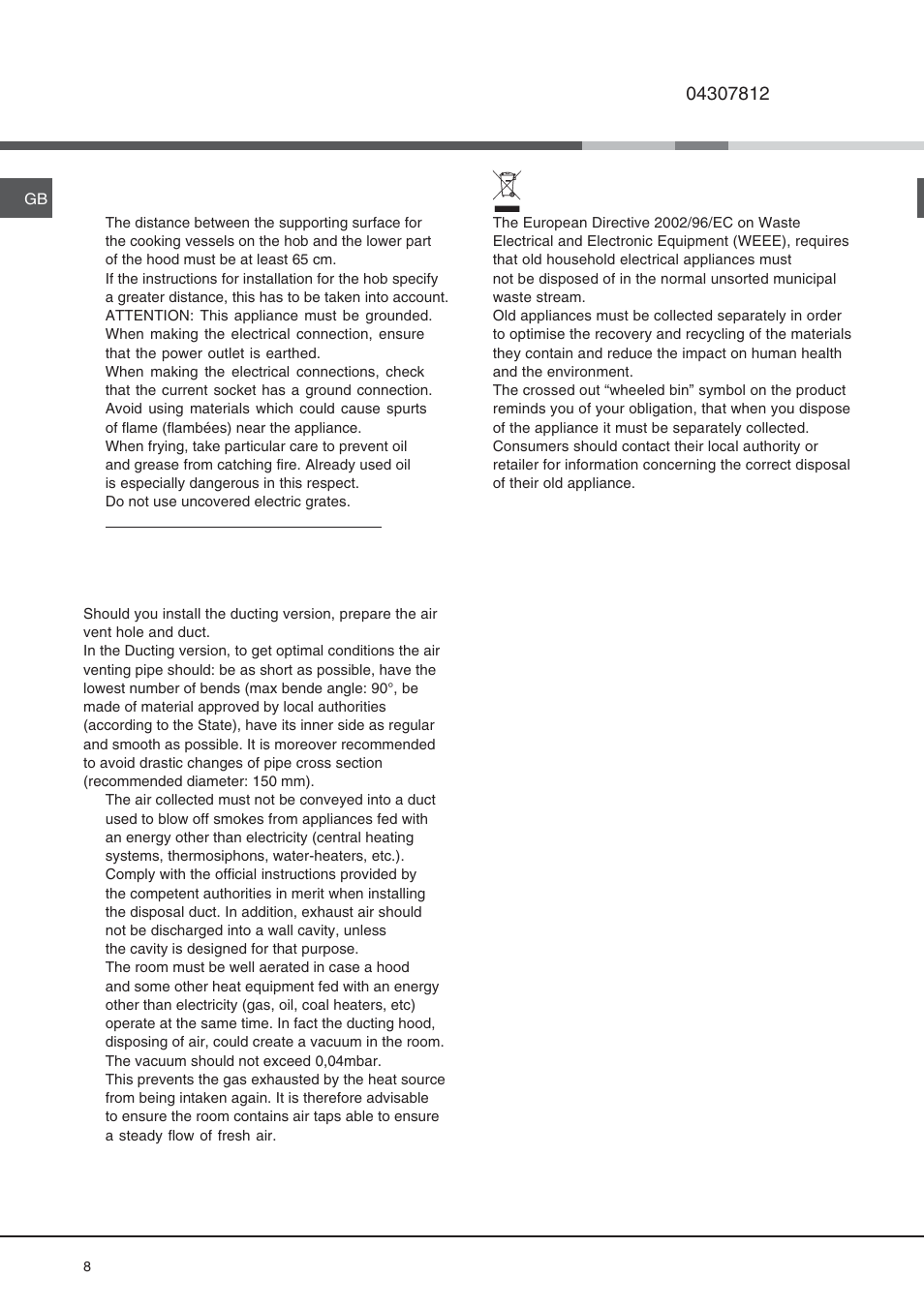 Precautions and tips | Hotpoint HD 93 X User Manual | Page 8 / 8