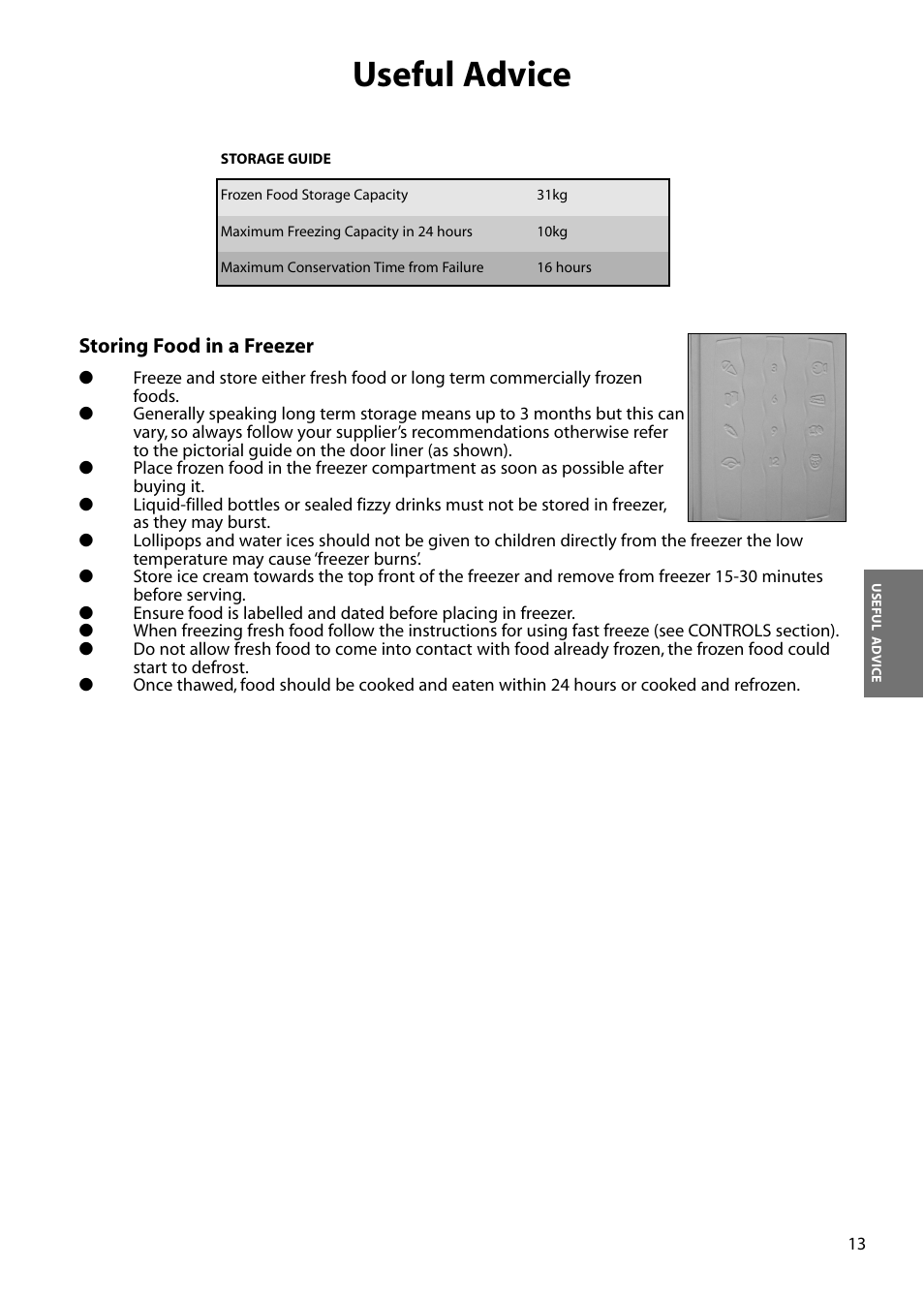 Useful advice | Hotpoint FFM97 User Manual | Page 13 / 24