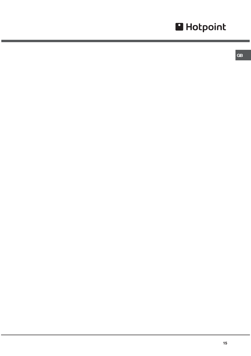 Hotpoint SY89PG User Manual | Page 15 / 16