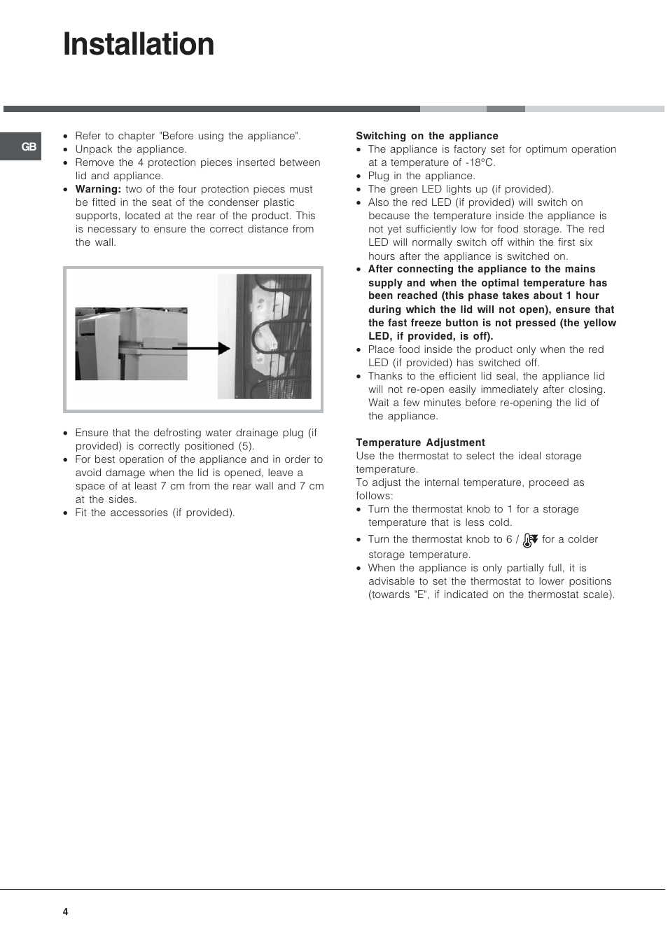 Installation | Hotpoint RCNAA53 User Manual | Page 4 / 12