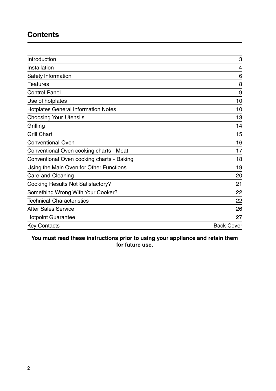 Hotpoint HW150EW User Manual | Page 2 / 28