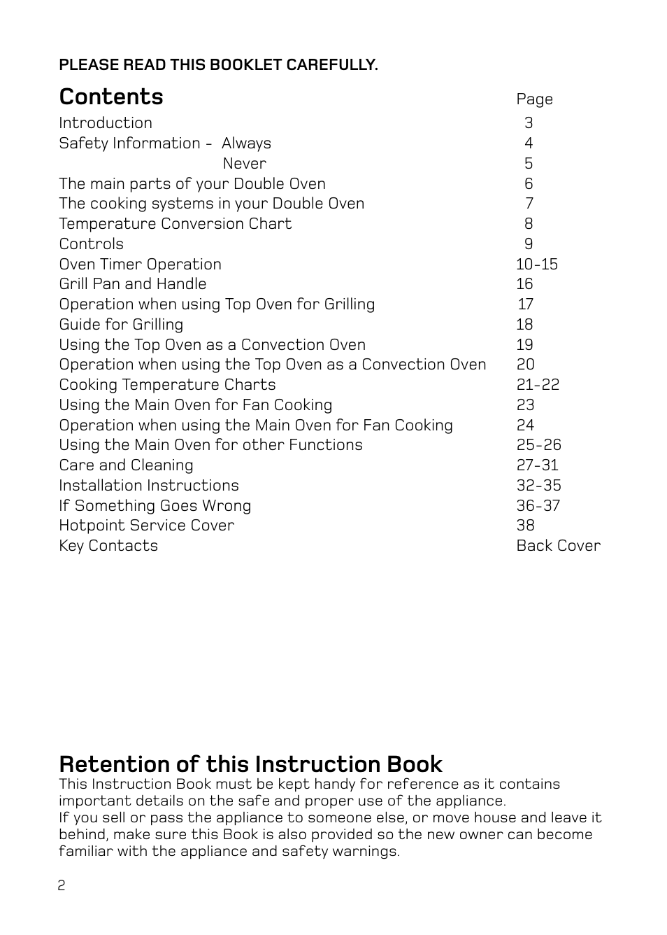 Hotpoint DY46 Mk2 User Manual | Page 2 / 40