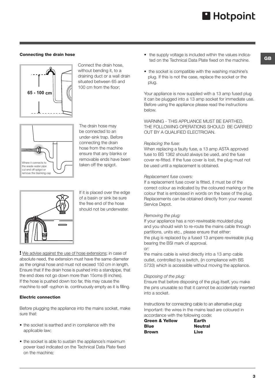 Hotpoint WMFG8337 User Manual | Page 3 / 16