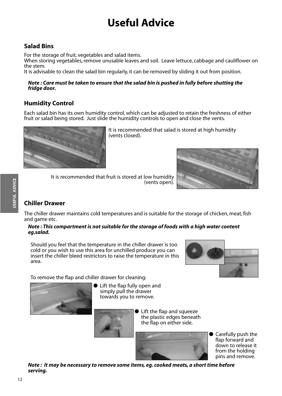 Useful advice | Hotpoint FFM90 User Manual | Page 12 / 24