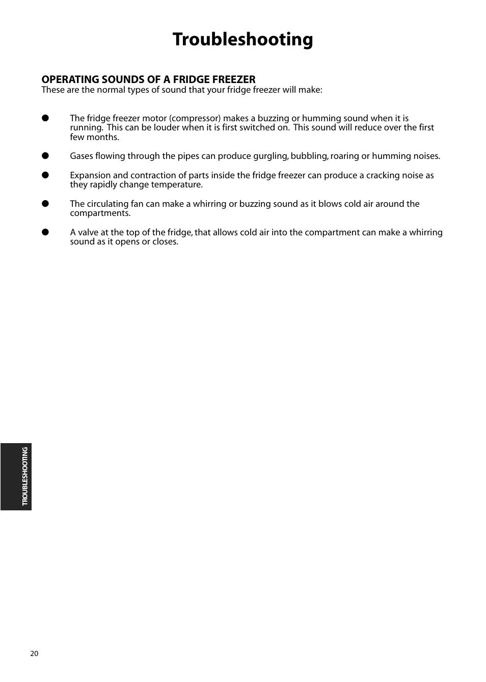 Troubleshooting | Hotpoint FFM90 User Manual | Page 20 / 24