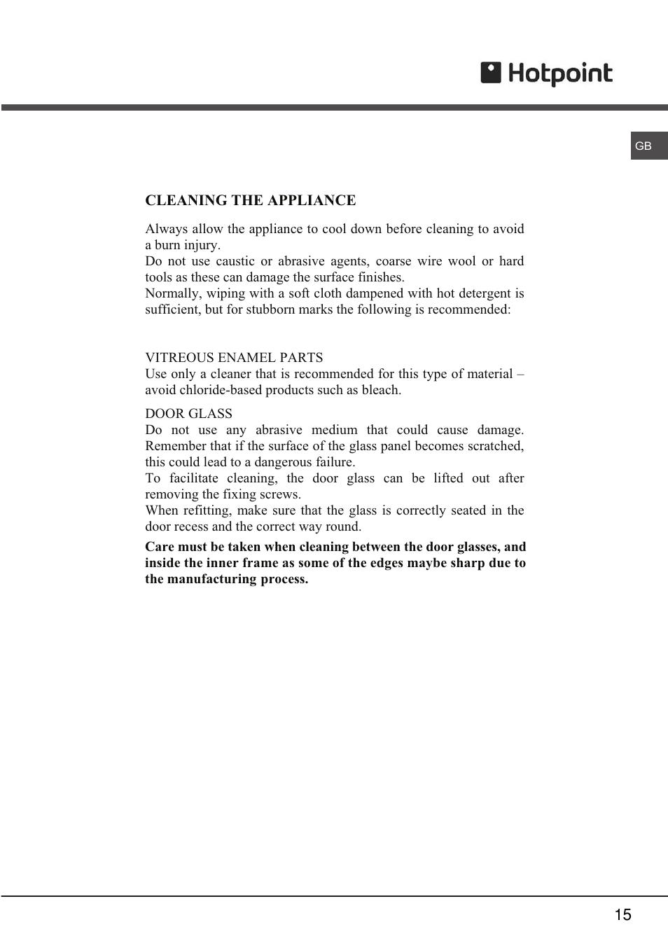 Hotpoint SY23 User Manual | Page 16 / 21