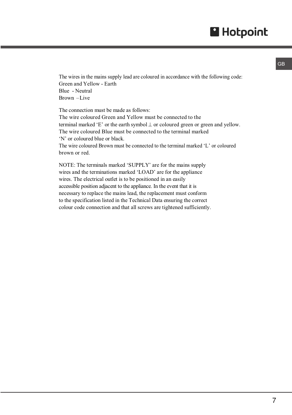Hotpoint SY23 User Manual | Page 8 / 21