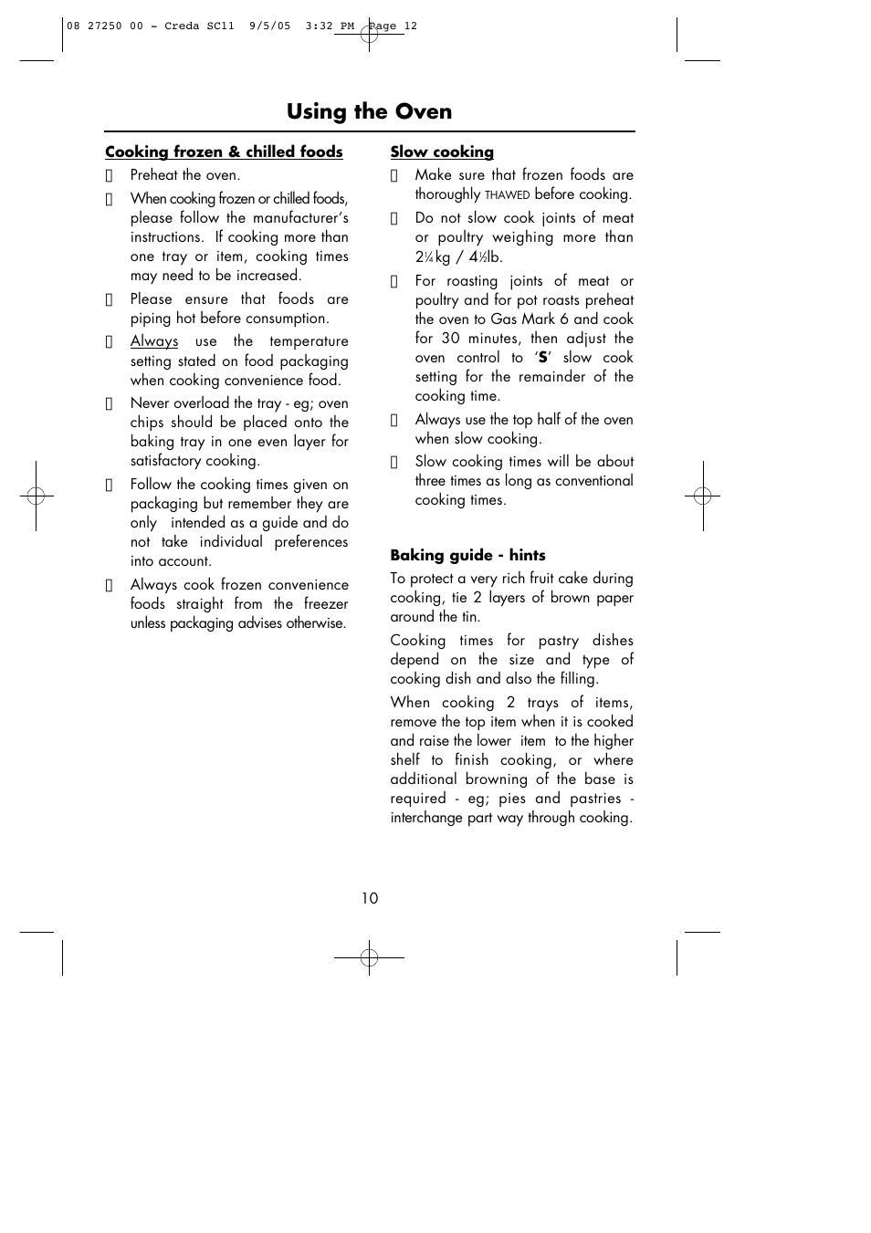Using the oven | Hotpoint Oven User Manual | Page 12 / 36