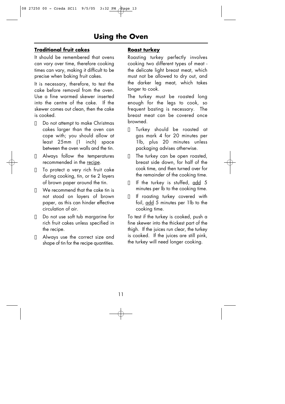 Using the oven | Hotpoint Oven User Manual | Page 13 / 36