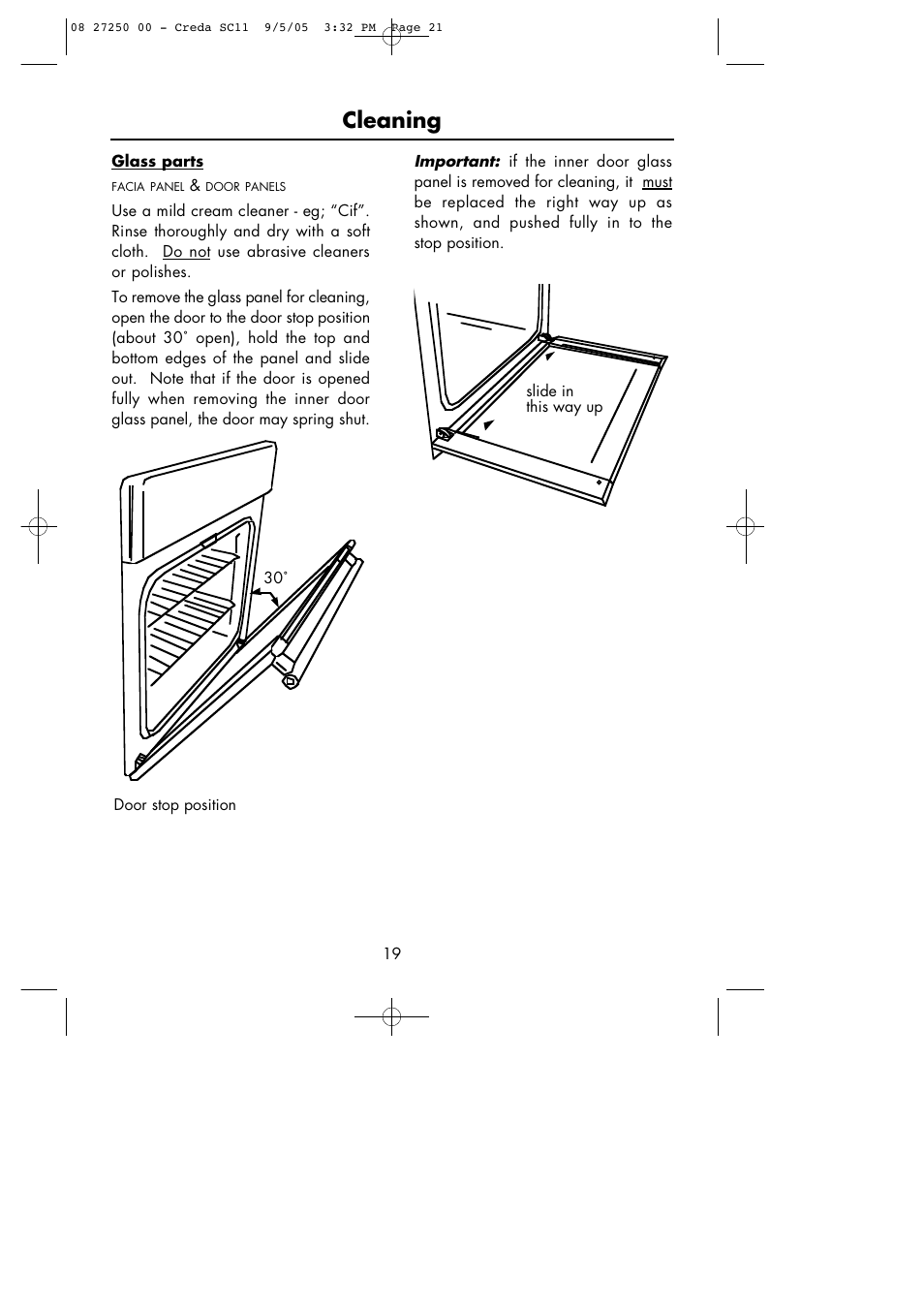 Cleaning | Hotpoint Oven User Manual | Page 21 / 36