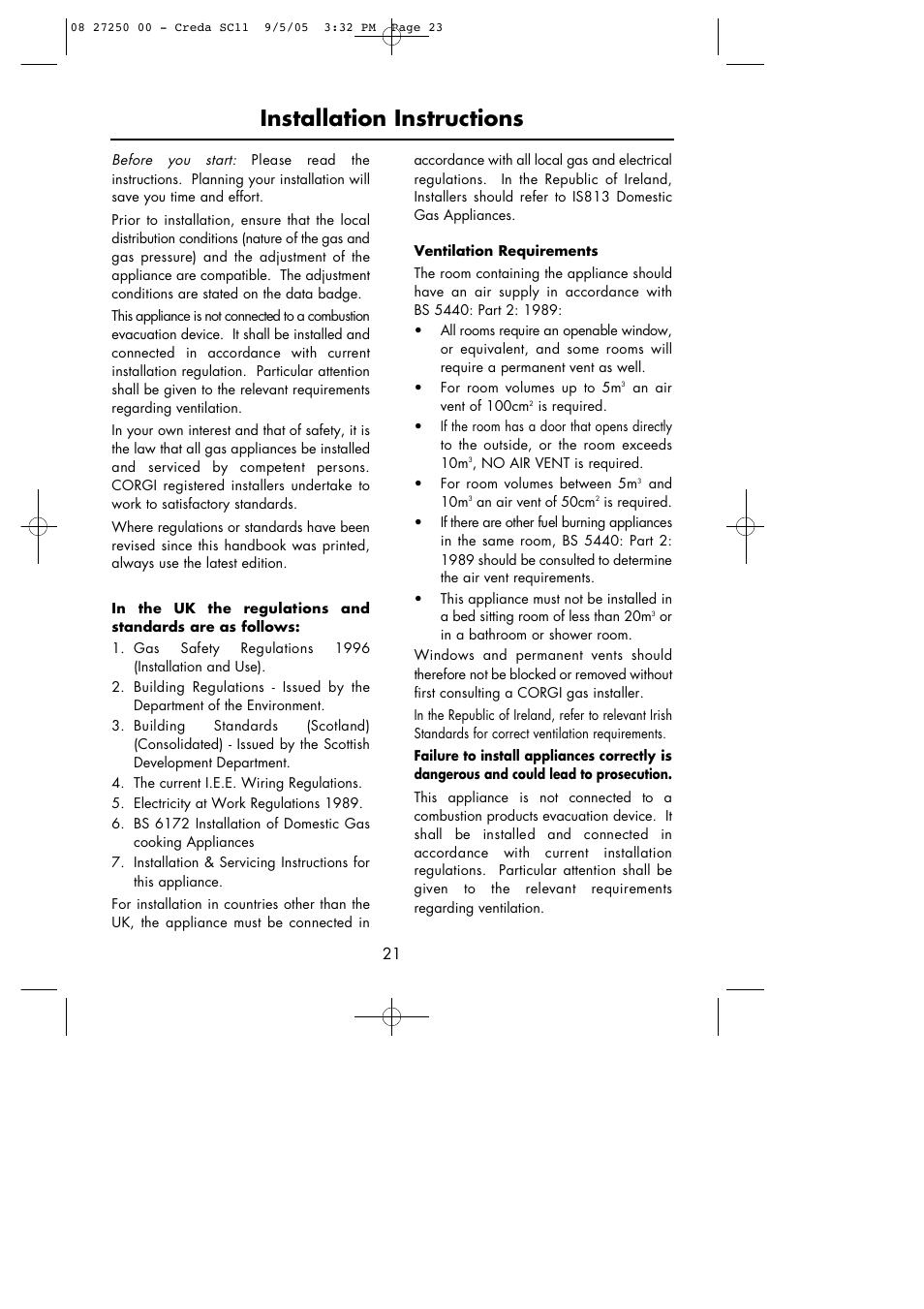 Installation instructions | Hotpoint Oven User Manual | Page 23 / 36