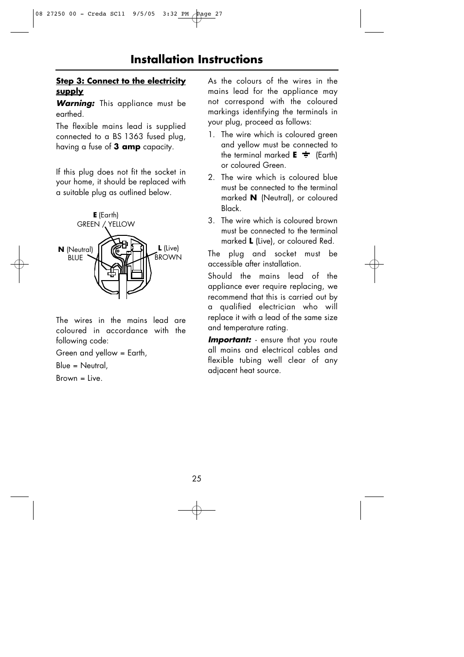 Installation instructions | Hotpoint Oven User Manual | Page 27 / 36