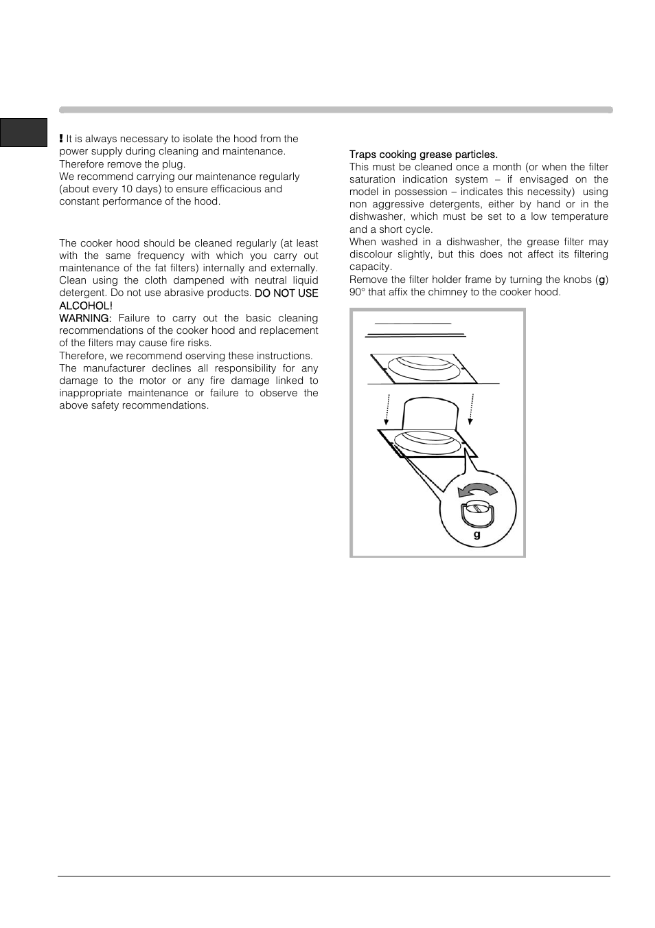 Maintenance | Hotpoint HTS93G User Manual | Page 6 / 8