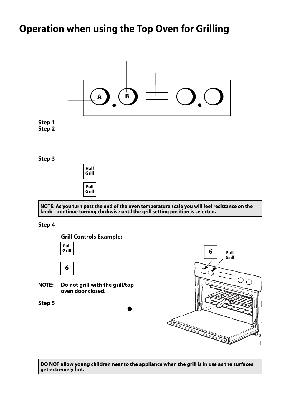 Operation when using the top oven for grilling | Hotpoint S150E User Manual | Page 18 / 43