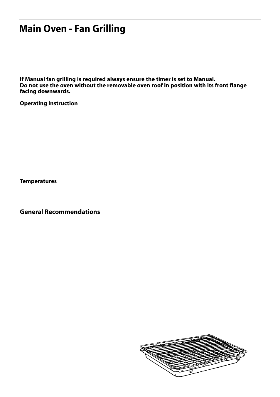 Main oven - fan grilling | Hotpoint S150E User Manual | Page 24 / 43