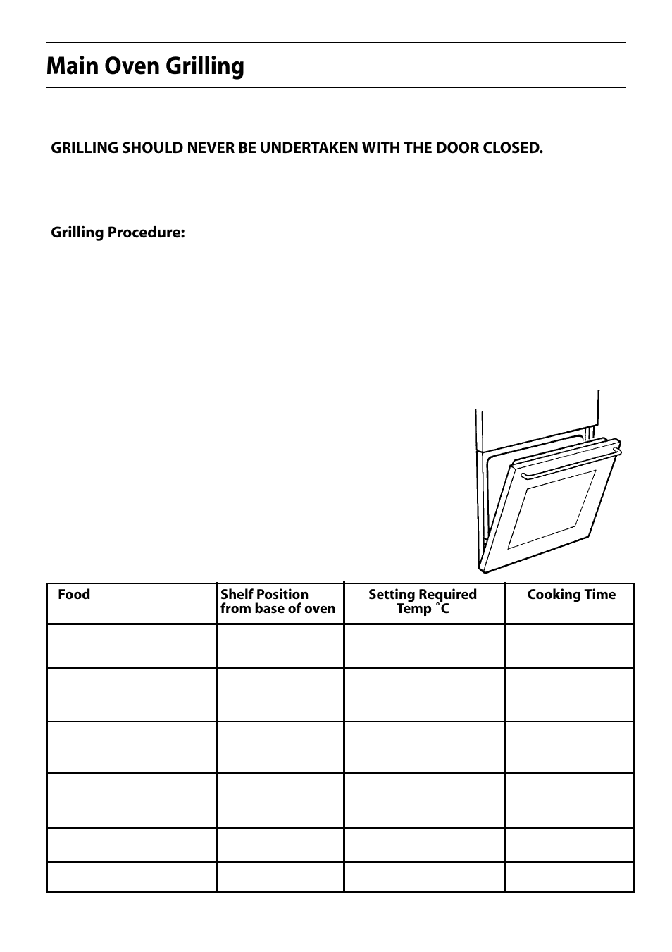 Main oven grilling | Hotpoint S150E User Manual | Page 33 / 43