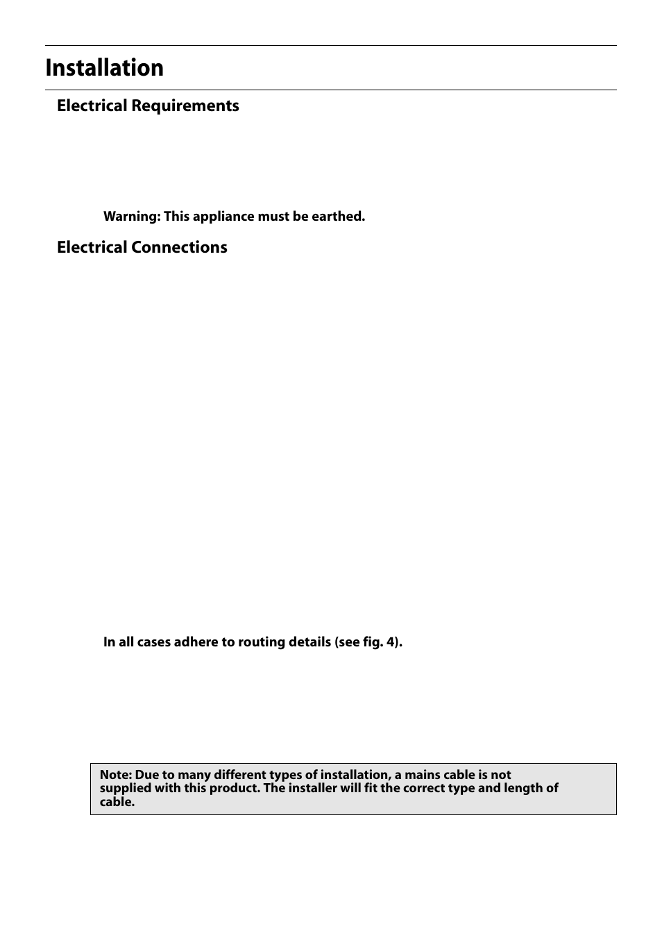 Installation | Hotpoint S150E User Manual | Page 38 / 43