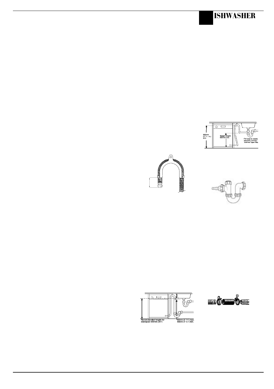 Installation, Ishwasher | Hotpoint BFV680 User Manual | Page 6 / 20