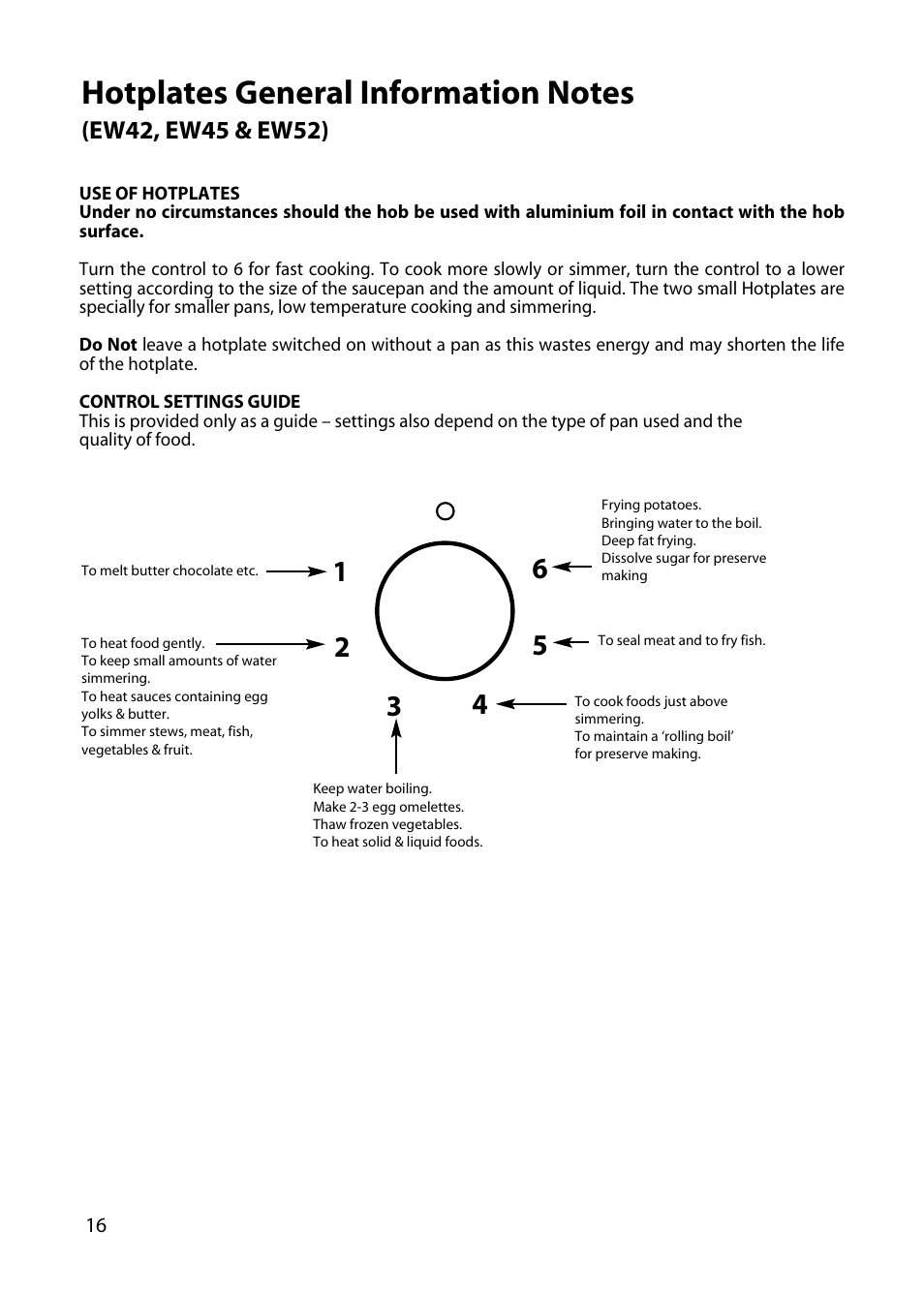 Hotpoint EW34 User Manual | Page 16 / 44