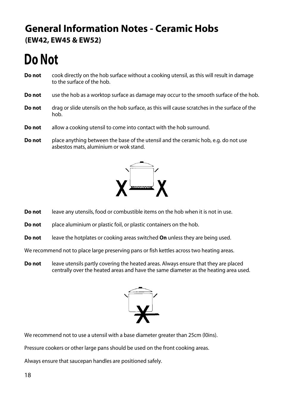 Do not | Hotpoint EW34 User Manual | Page 18 / 44