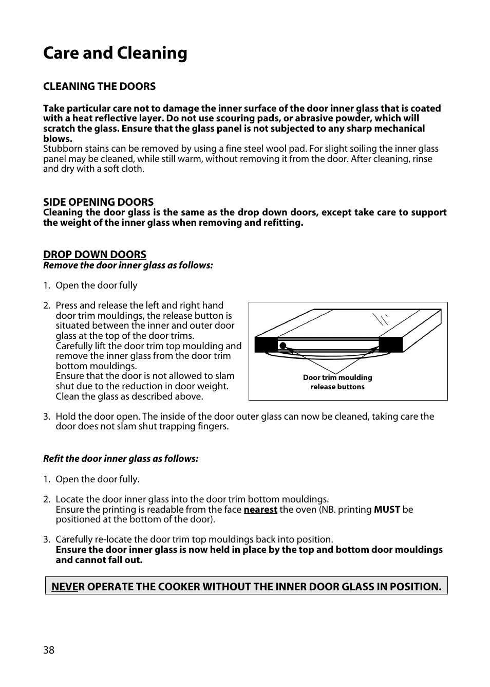 Care and cleaning | Hotpoint EW34 User Manual | Page 38 / 44