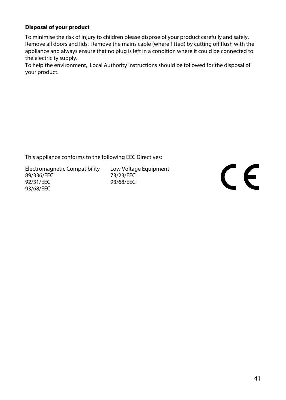 Hotpoint EW34 User Manual | Page 41 / 44