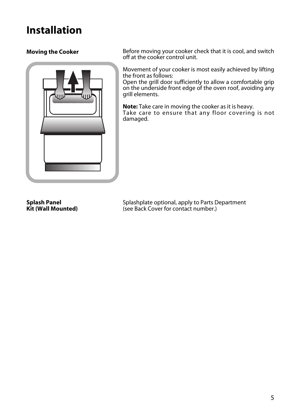 Installation | Hotpoint EW34 User Manual | Page 5 / 44