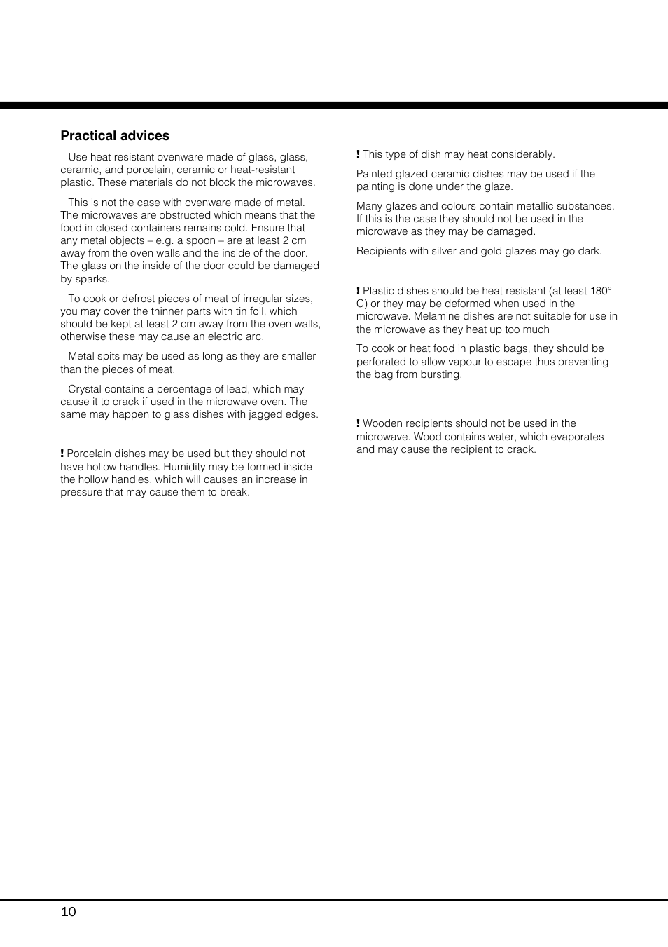 Hotpoint MWH 121 User Manual | Page 10 / 16