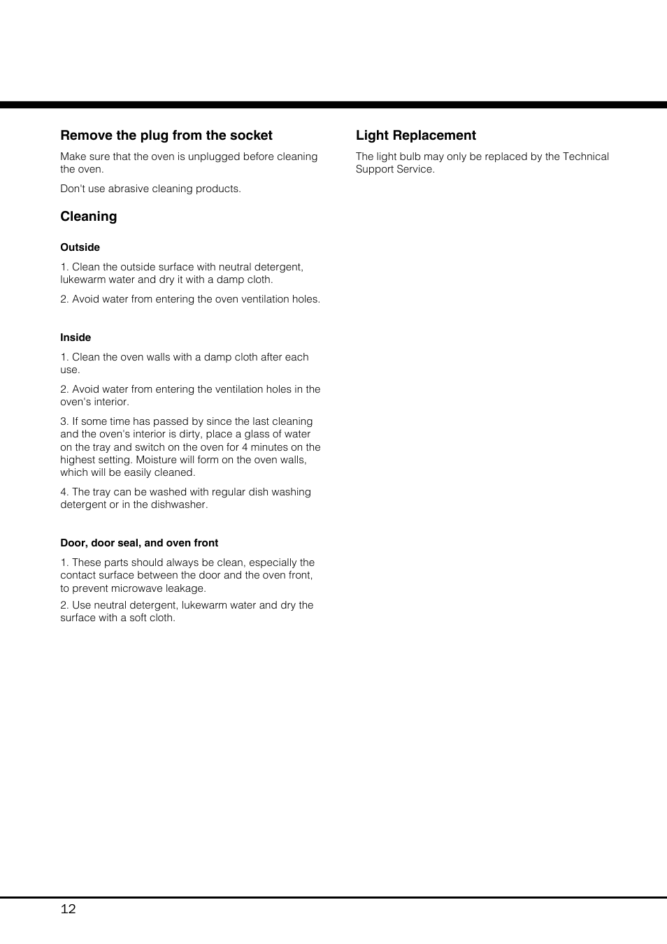 Hotpoint MWH 121 User Manual | Page 12 / 16