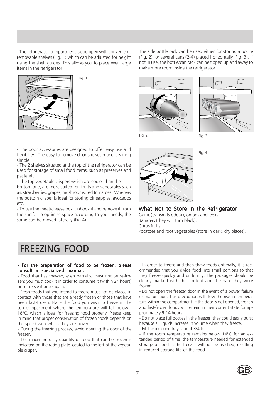 Freezing food | Hotpoint HT303 User Manual | Page 7 / 16