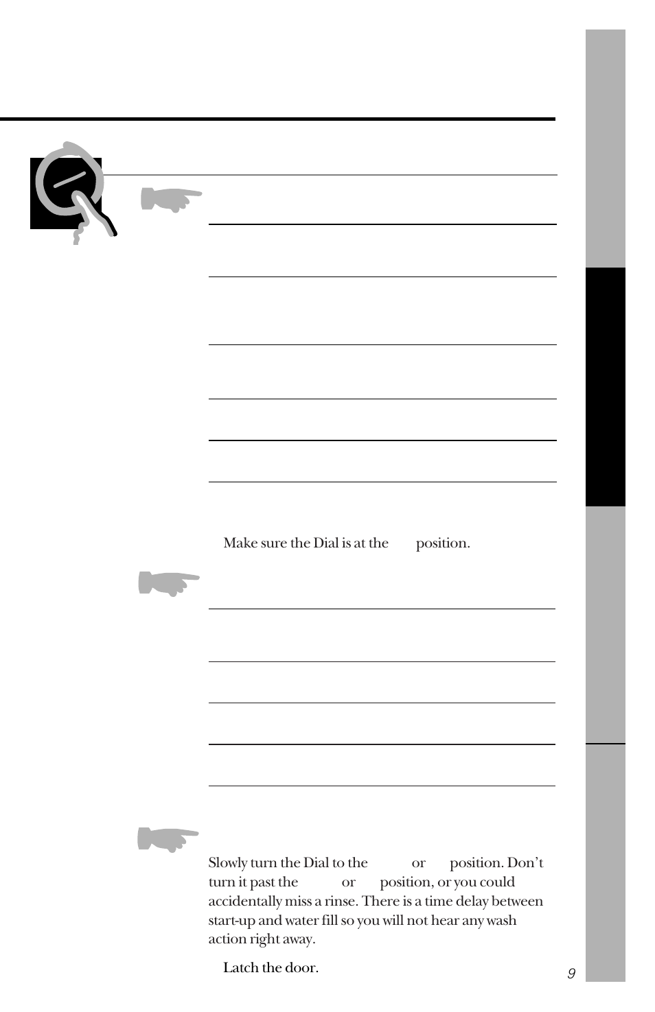 Control settings, Energy options, Cycles | Start | Hotpoint HDA2020 User Manual | Page 9 / 32
