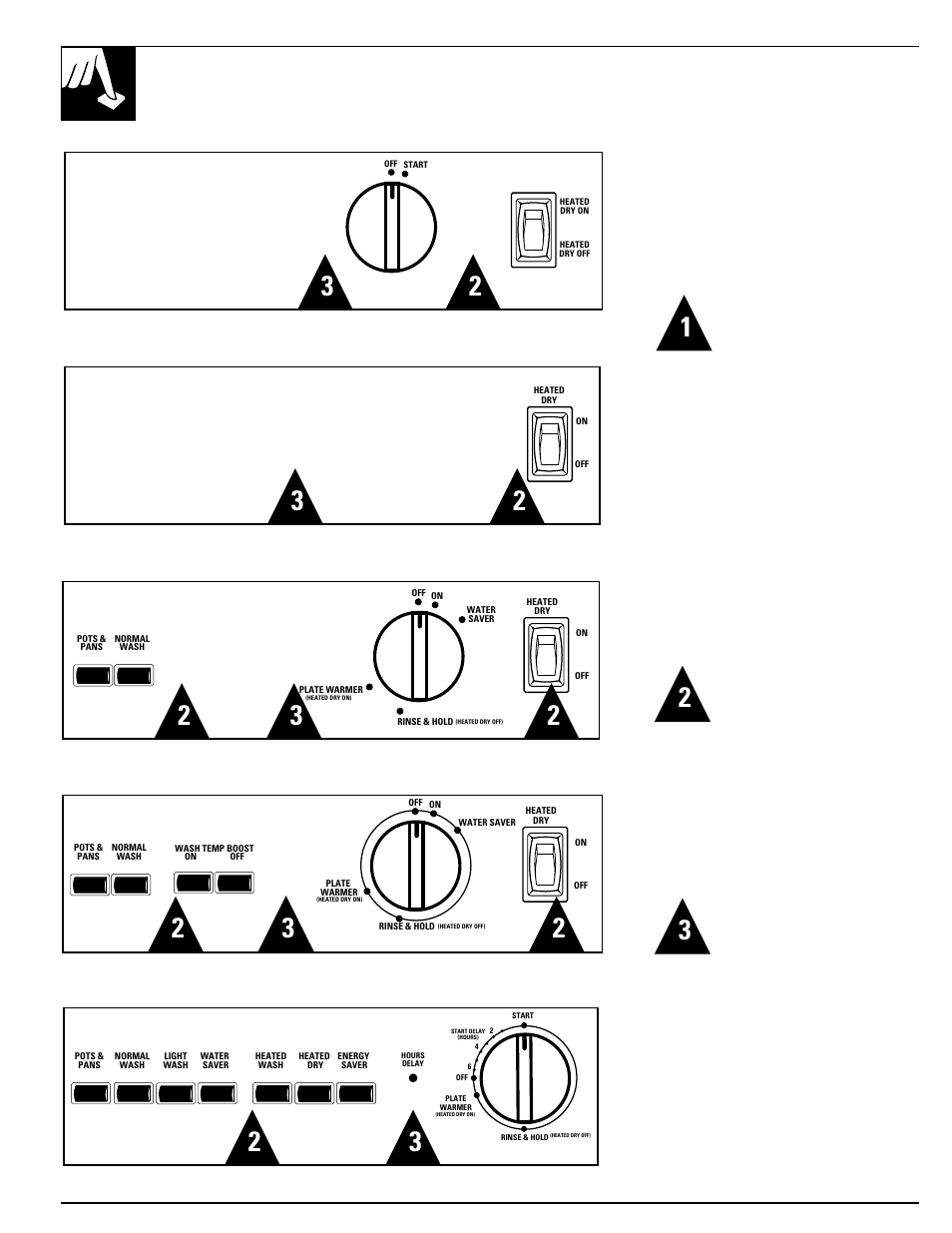 Cycle features, Operating guide, Cycle selection | Drying options, Operating instructions | Hotpoint HDA330 User Manual | Page 4 / 20