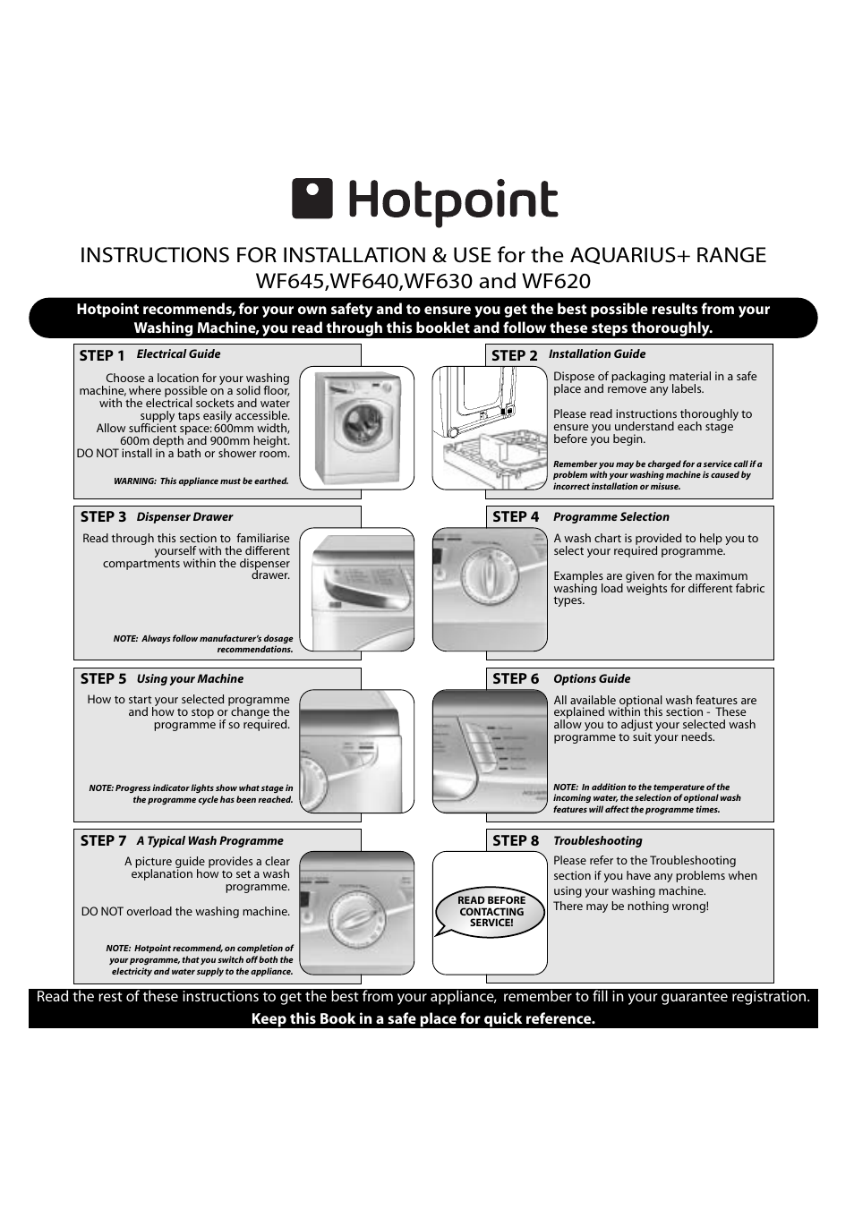 Hotpoint WF630 User Manual | 11 pages