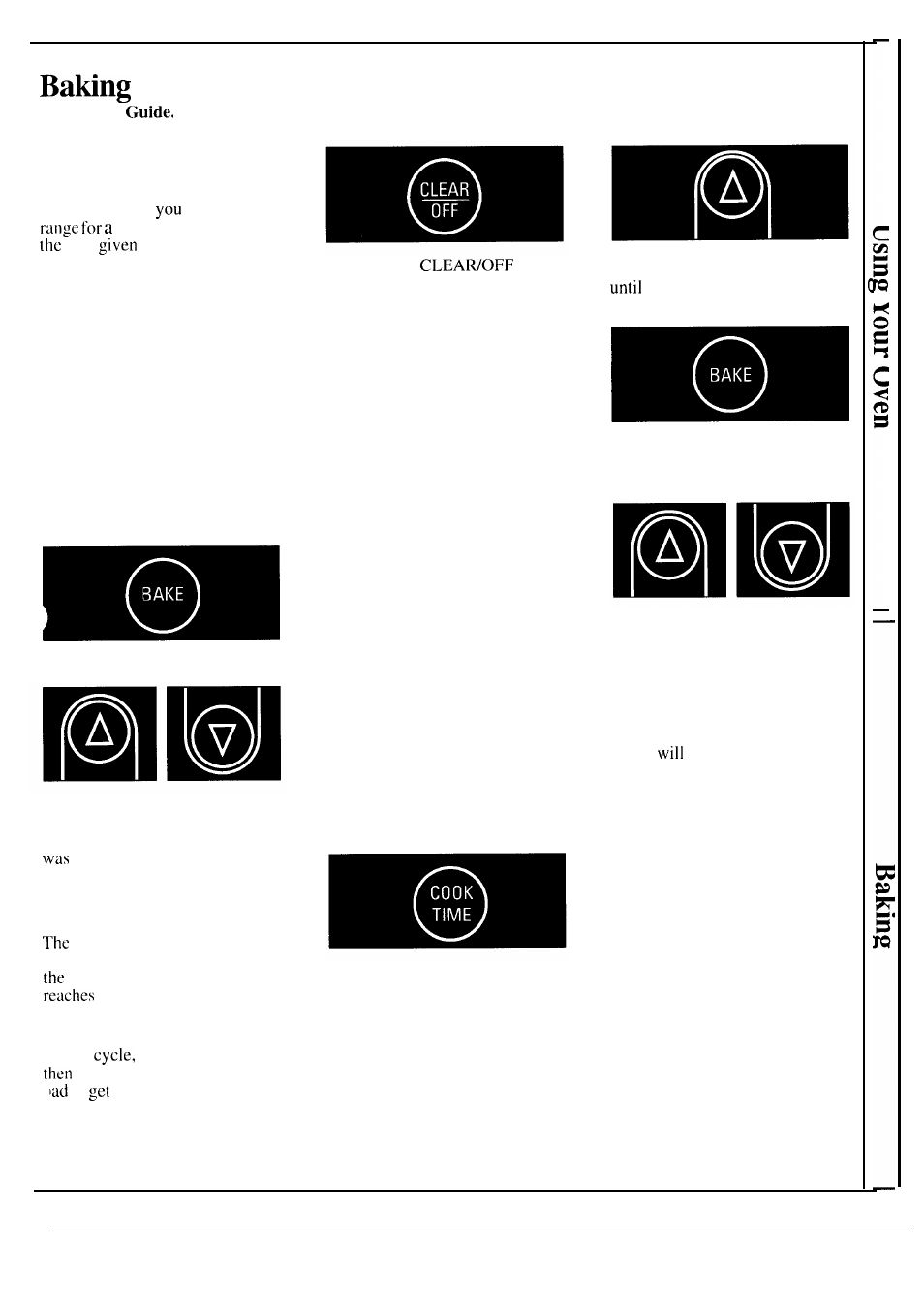 Baking/baking guide, How to set your range for baking, How to time bake | How to set immediate start and automatic stop | Hotpoint RF725GP User Manual | Page 15 / 32