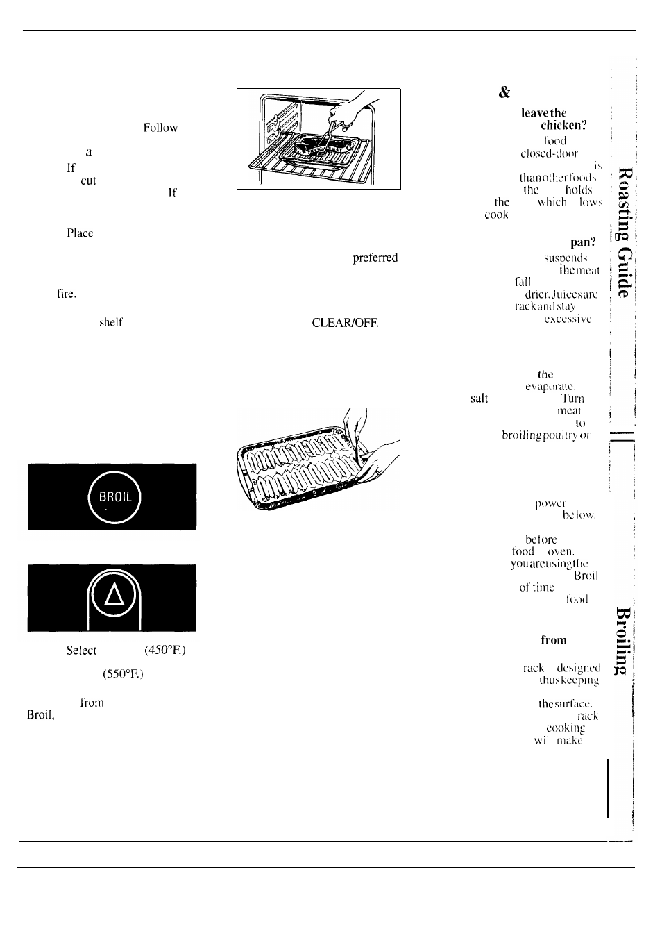 Broiling/broiling guide 21,22, Broiling, Use of aluminum foil | Questions answers | Hotpoint RF725GP User Manual | Page 21 / 32