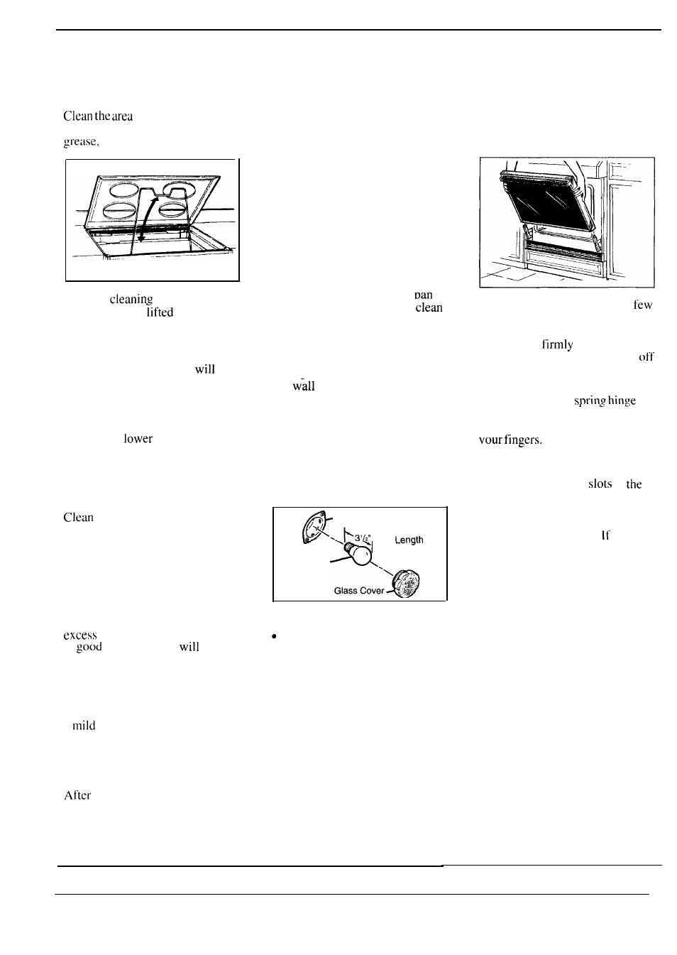 Door removal, Lift-up cooktop, Broiler pan & rack lift-off oven door | Oven light bulb, Brushed chrome finish, Oven shelves | Hotpoint RF725GP User Manual | Page 24 / 32