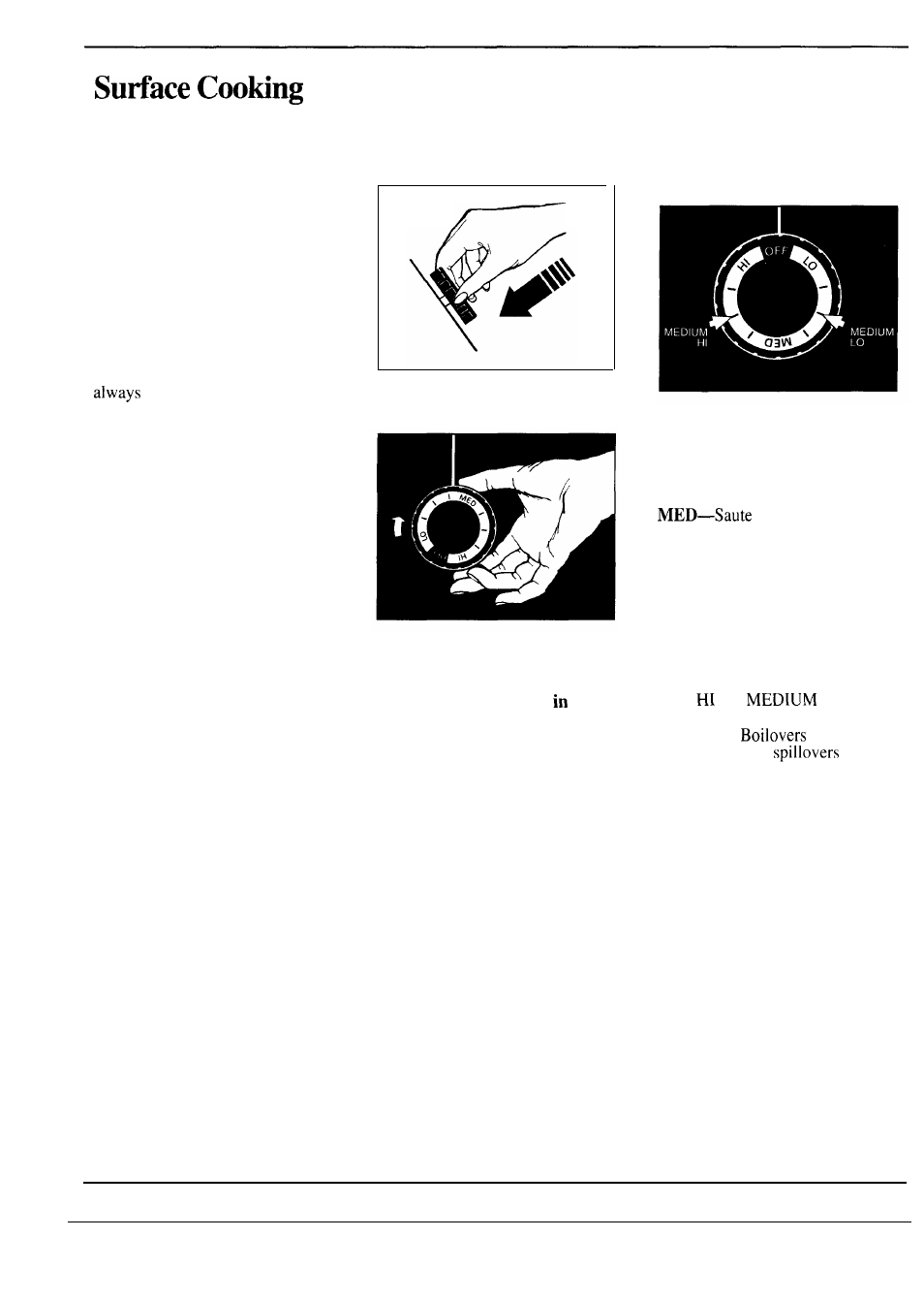 Surface cooking, Control settings, Cooking guide for using heat settings | Hotpoint RF725GP User Manual | Page 8 / 32