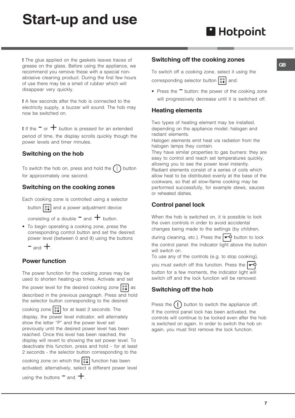 Start-up and use | Hotpoint CRA 641 DC User Manual | Page 7 / 16