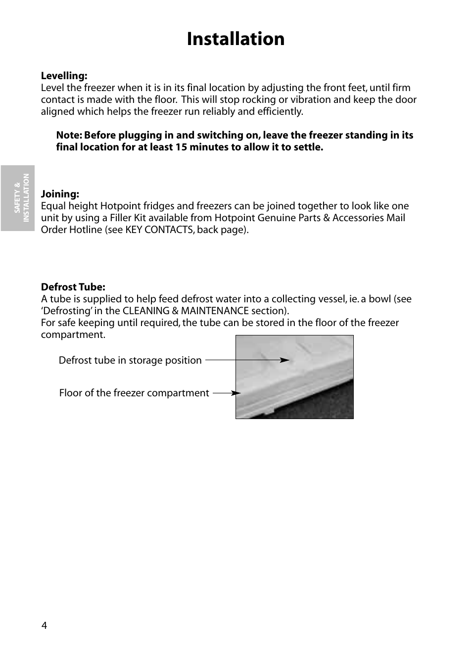 Installation | Hotpoint RZM61 User Manual | Page 4 / 20