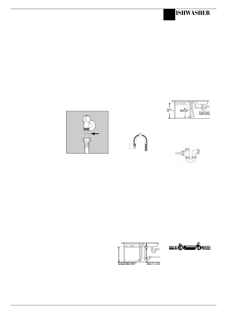 Installation, Ishwasher | Hotpoint BFV68 User Manual | Page 7 / 20