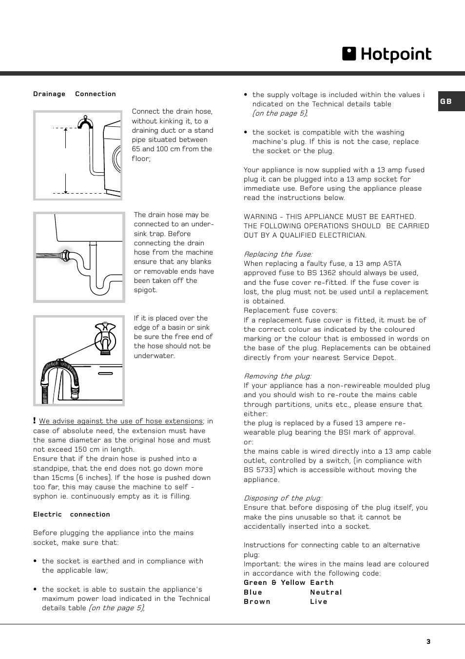 Hotpoint AQXXF 129 P User Manual | Page 5 / 20