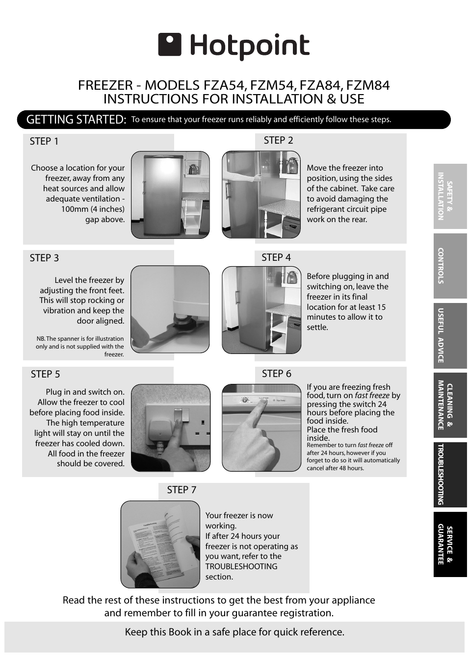 Hotpoint FZA54 User Manual | 20 pages